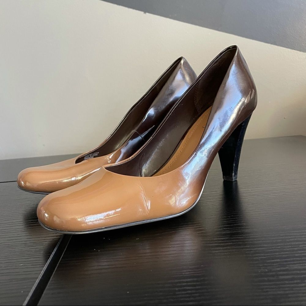 Franco Sarto Dublin Ombré Caramel to Rich Brown Leather Pump, 10